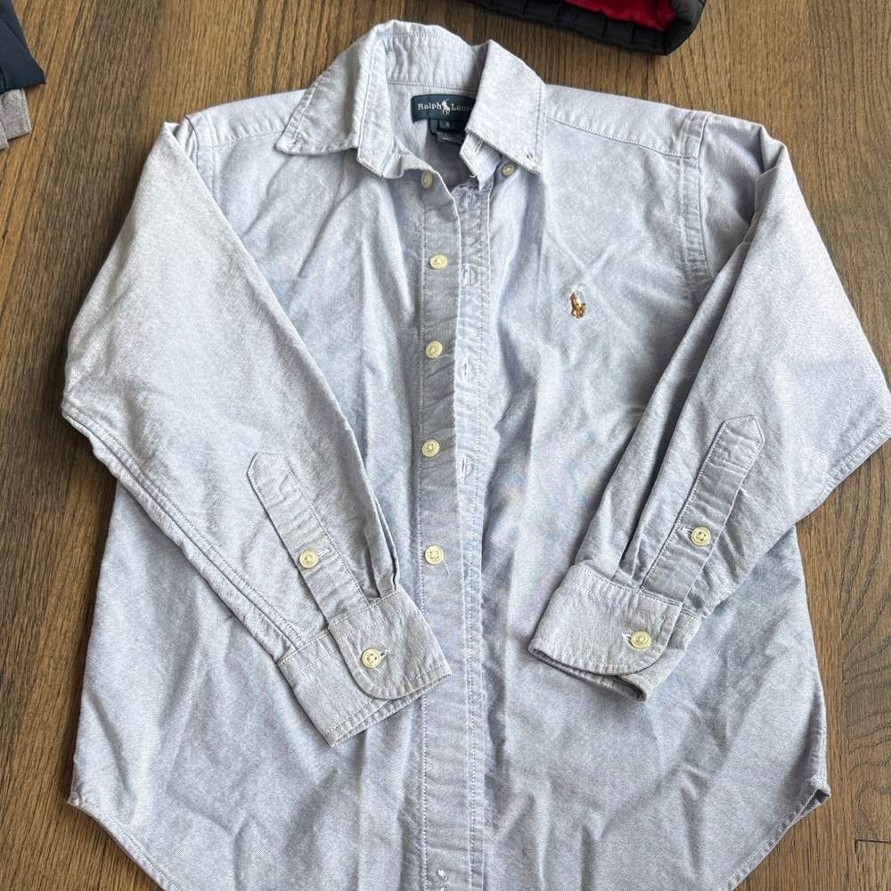Ralph Lauren Men’s Light Gray Oxford Button-Down with Embroidered Pony